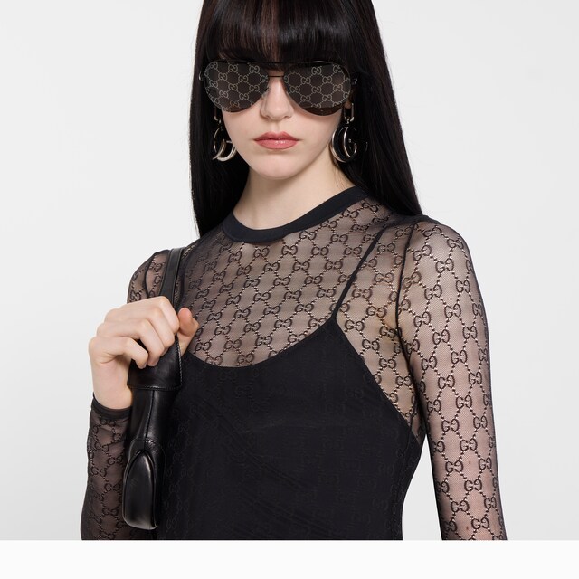 GG stretch lace T-shirt - image 4