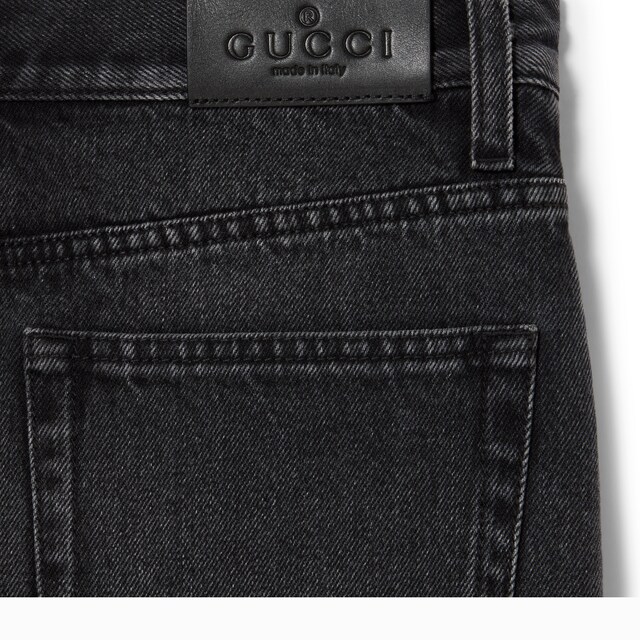 Cotton denim shorts with Horsebit - image 2