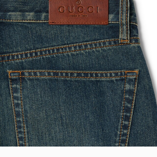 Cotton denim pants with Horsebit - image 2