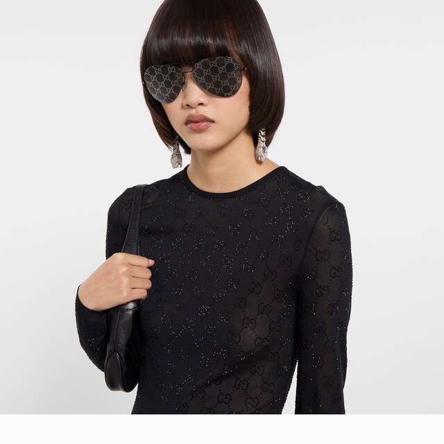 GG crystal embroidered top