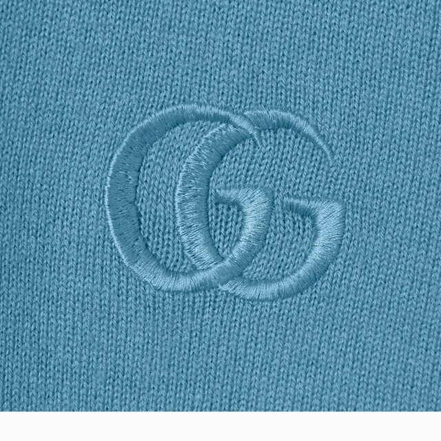 Knit wool polo shirt with embroidery