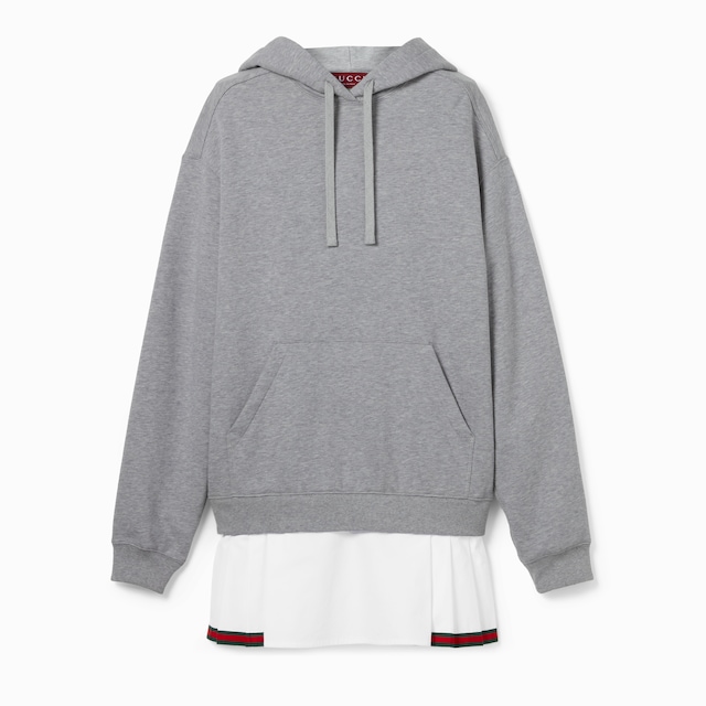 プリーツ付き コットンジャージー スウェットシャツ