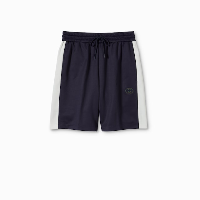 Technical jersey shorts with embroidery
