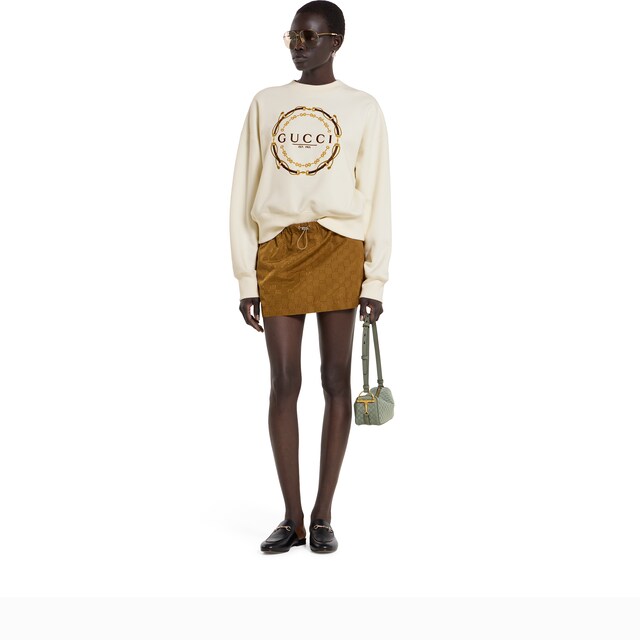 Cotton jersey sweatshirt with print - image 2