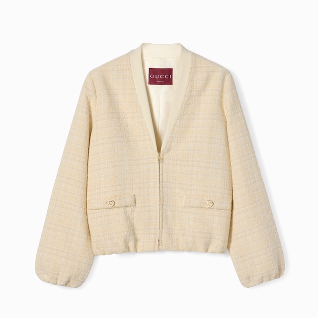 Check cotton tweed jacket