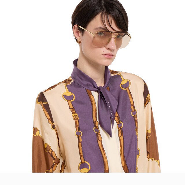 Printed silk till shirt - image 3