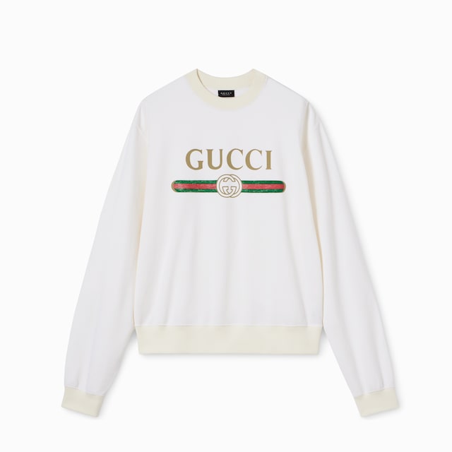 프린트 캐시미어 혼방 스웨트셔츠