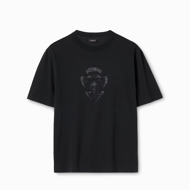 تي شيرت من قطن جيرسي مع تفصيل من نسيج ديفوريه