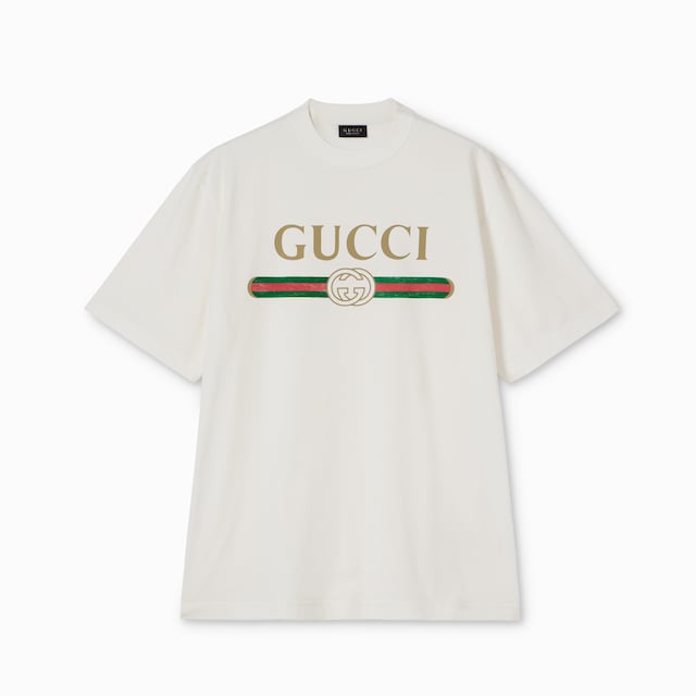 프린트 실크 혼방 저지 티셔츠