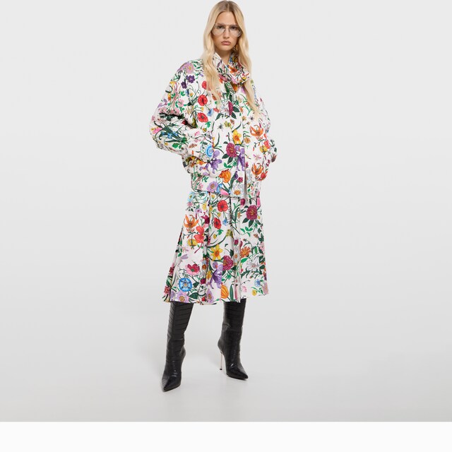 Printed quilted twill jacket - image 4