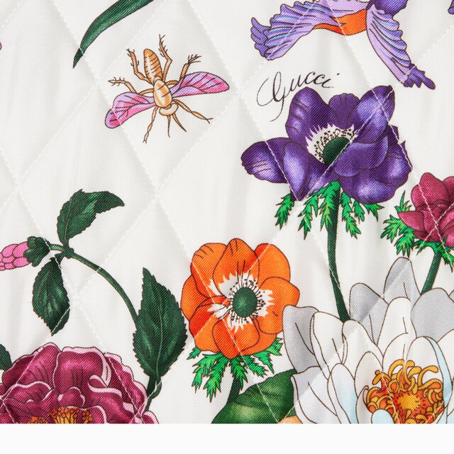 Printed quilted twill jacket