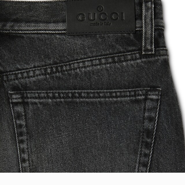 Cotton denim pants with Horsebit