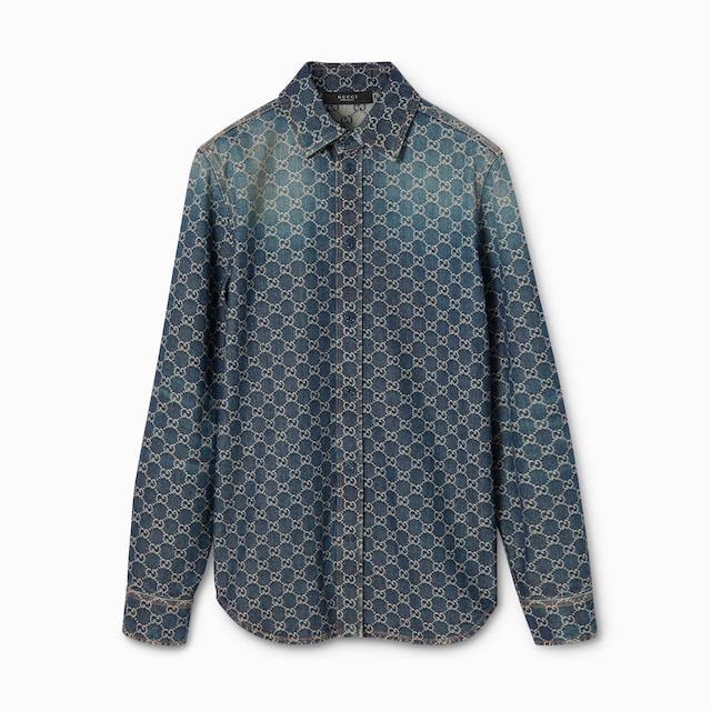  GG cotton denim jacquard shirt