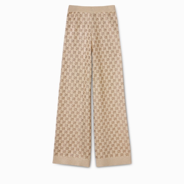 クリスタル付き ウールカシミア レジャーパンツ