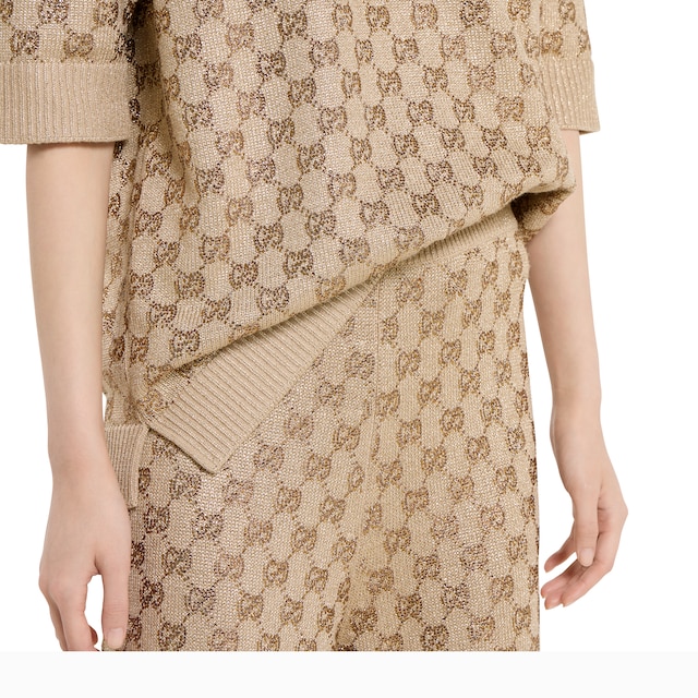 Wool cashmere leisure pants with crystals - image 4
