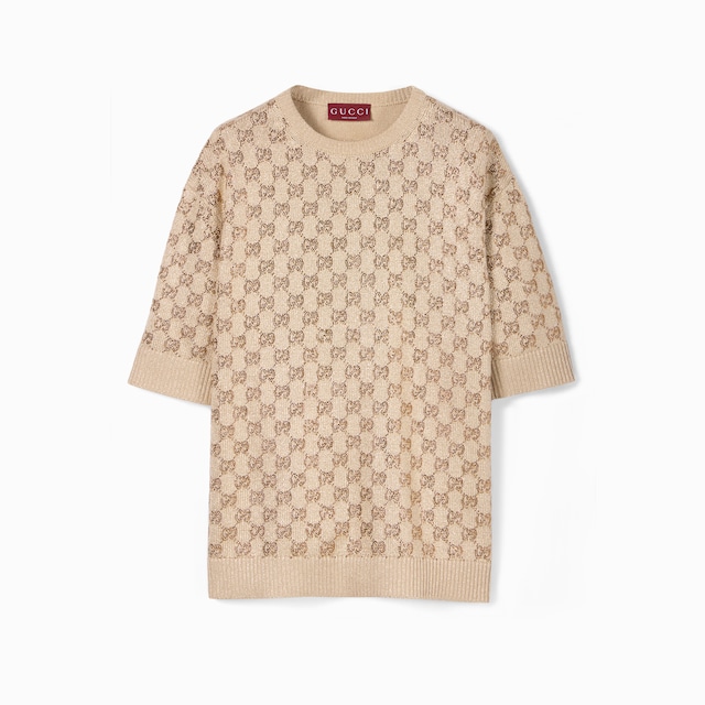 クリスタル付き ウールカシミア セーター