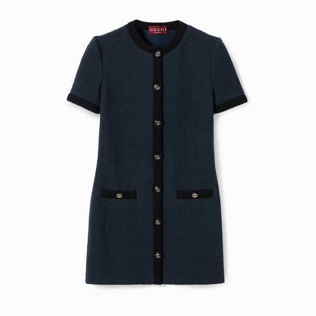 Wool textured tweed dress