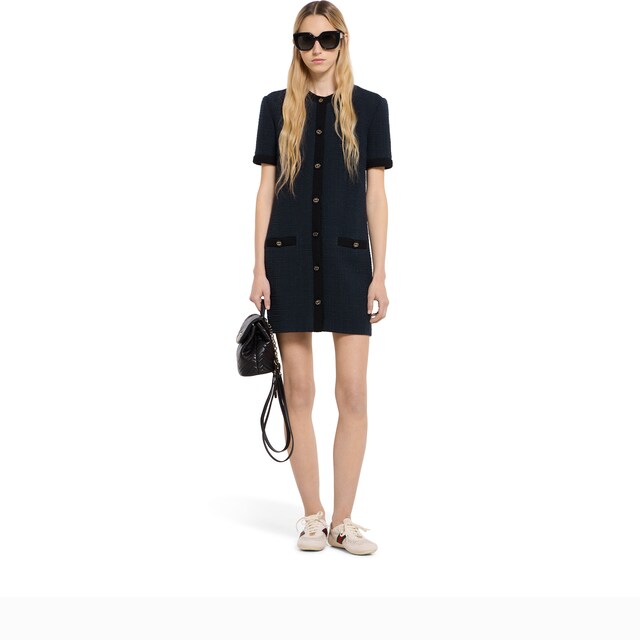 Wool textured tweed dress - image 5