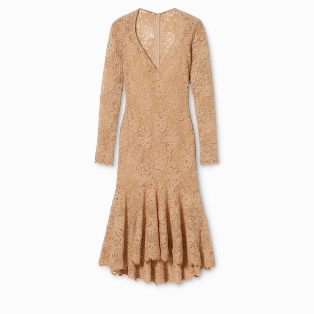 Abito in pizzo stretch con motivo floreale GG