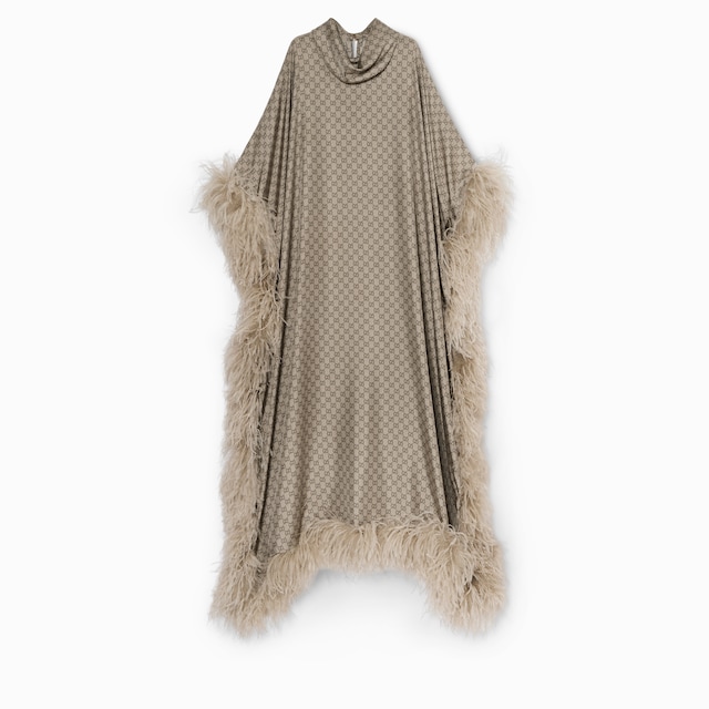 Abito lungo in twill di seta stampato