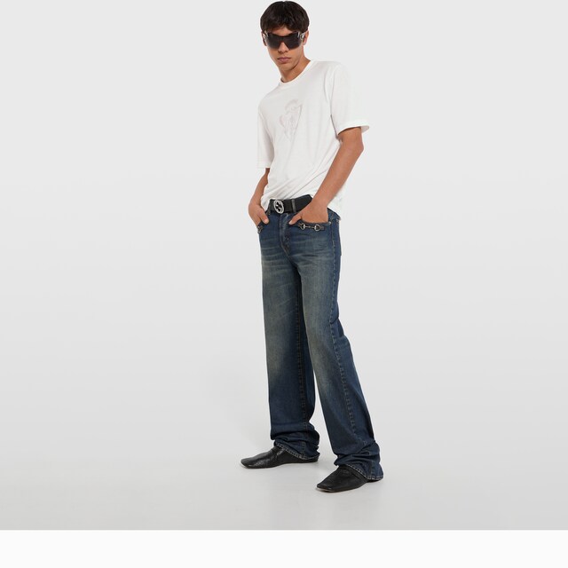 Cotton jersey T-shirt with devore detail - image 4