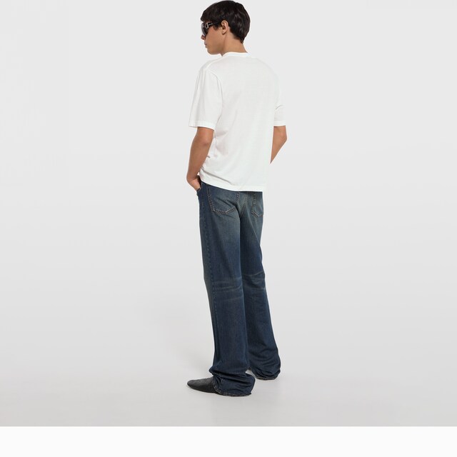 Cotton jersey T-shirt with devore detail - image 5