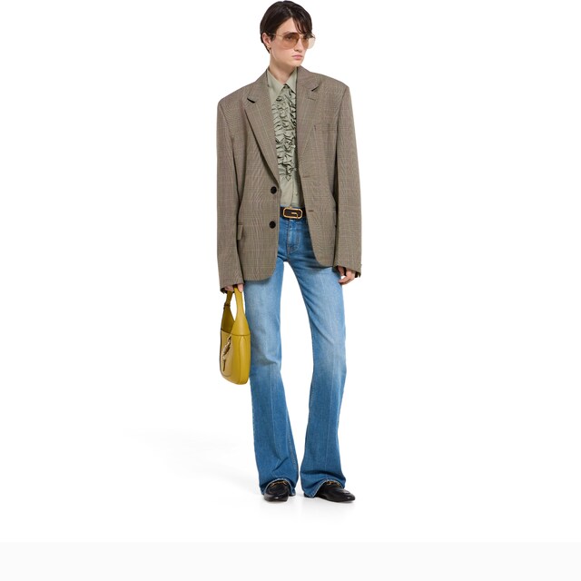 Flared stretch cotton denim pants - image 5