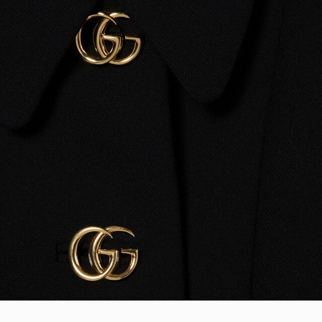 Wool natte coat with Double G button - image 2