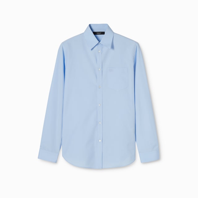 Chemise en popeline de coton avec broderie