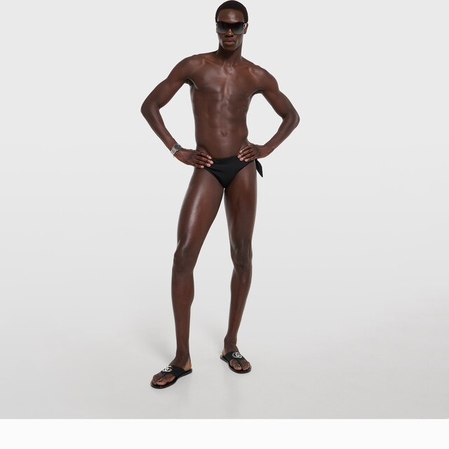 Stretch jersey swim briefs with knot - image 4