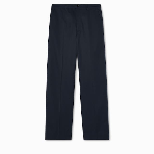 Cotton twill pants with embroidery