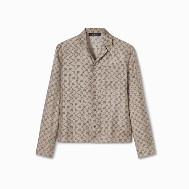 Chemise de bowling en twill de soie à imprimé