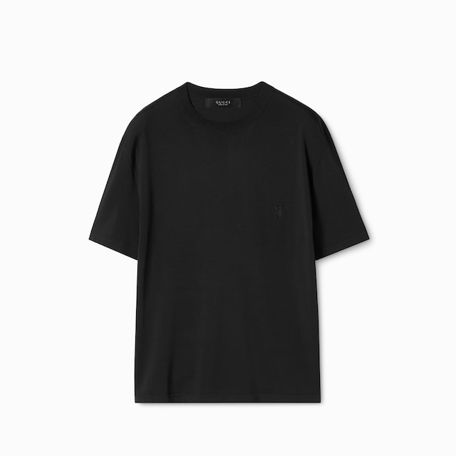 Knitted T-shirt with embroidery