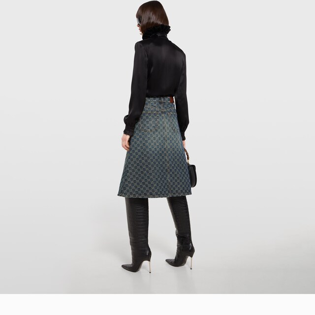 GG cotton denim jacquard skirt - image 2