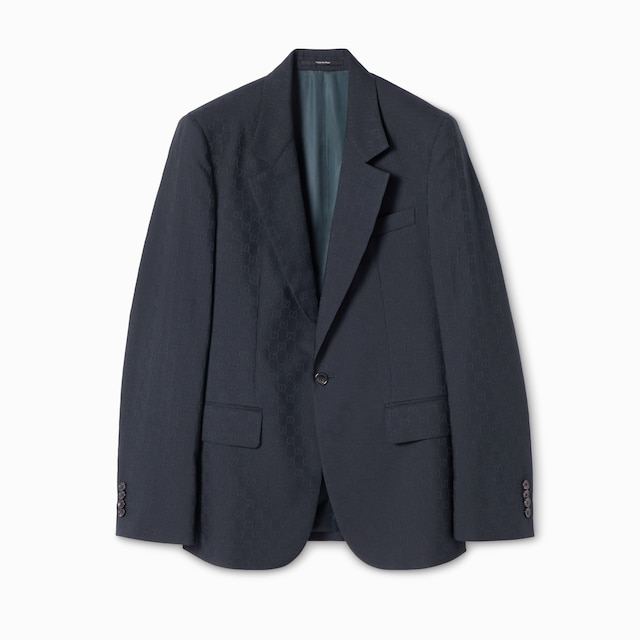 Single-breasted GG wool jacket