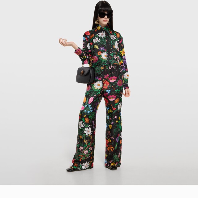Printed silk twill shirt - image 4