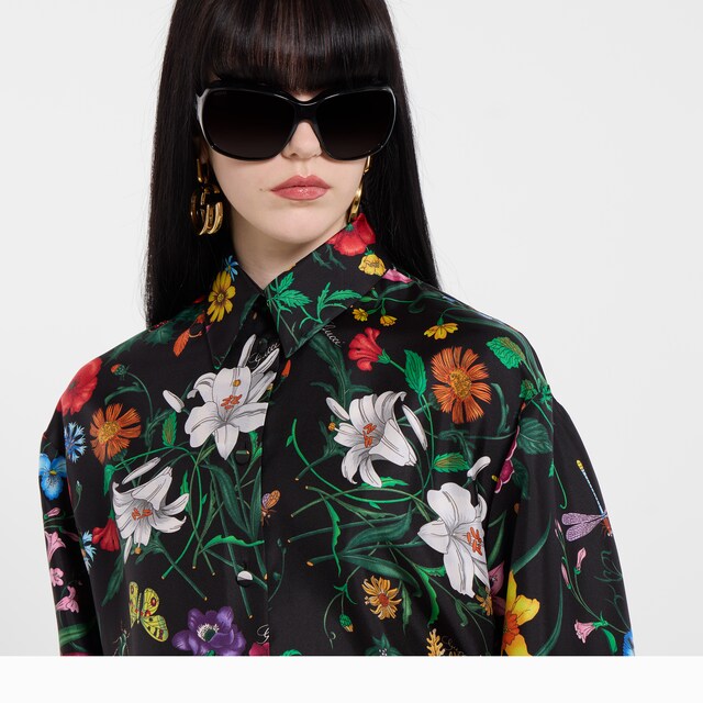 Printed silk twill shirt - image 3