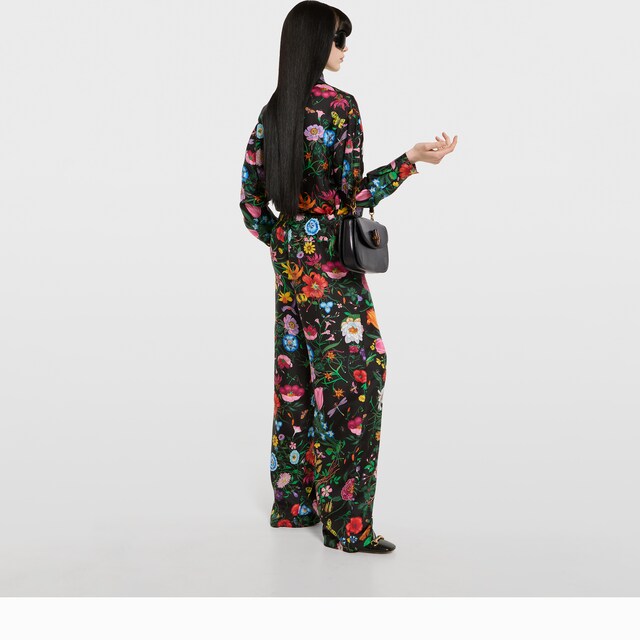 Printed silk twill shirt