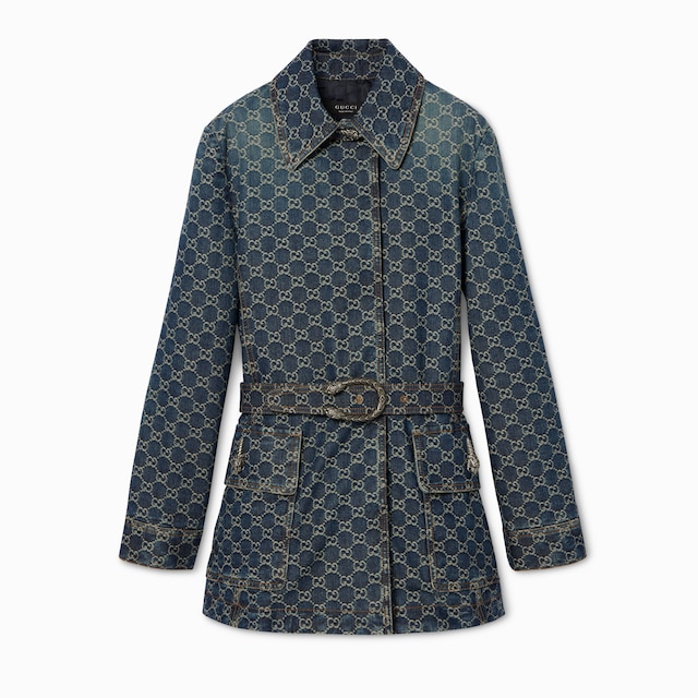 Veste en jacquard de denim de coton GG