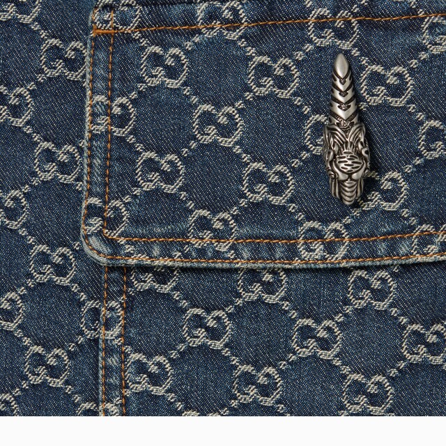 GG cotton denim jacquard jacket