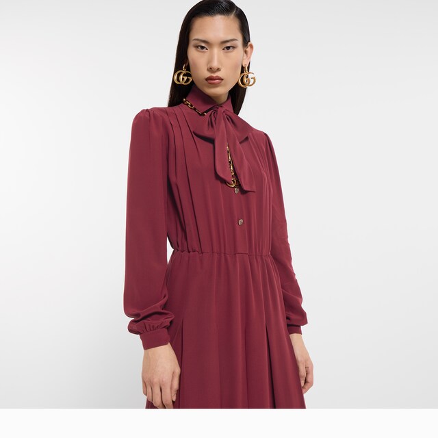 Silk crepe de chine dress - image 4
