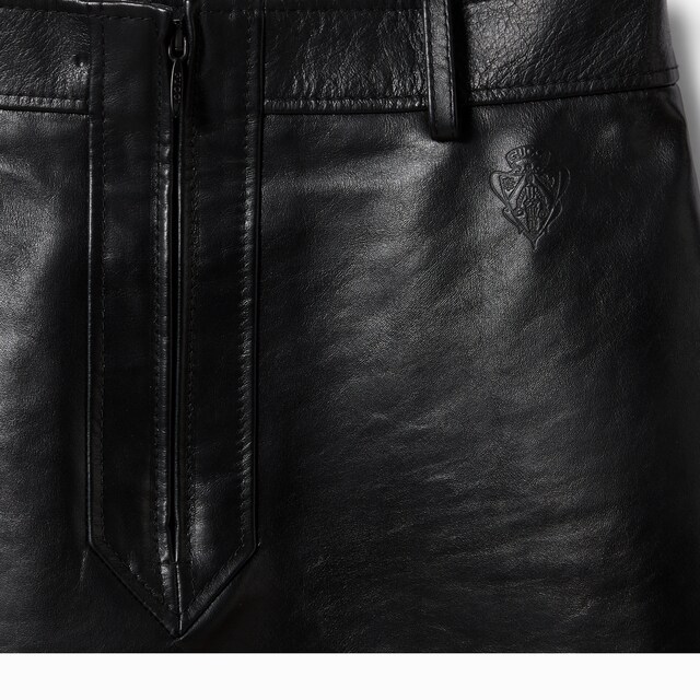 Leather mini skirt - image 4