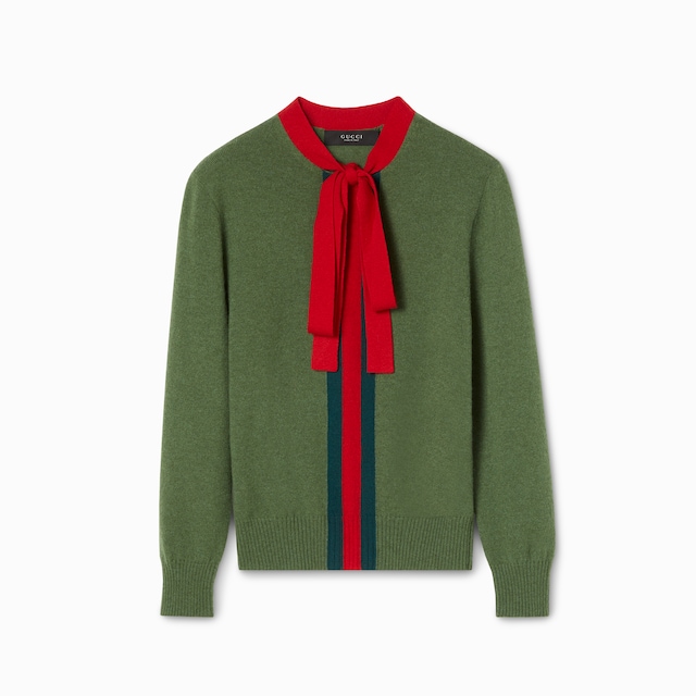 Jersey de punto de cashmere con lazo 