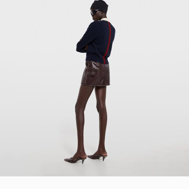 Fine knit wool sweater with Web - image 3