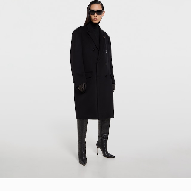 Double-breasted wool cashmere coat - image 4