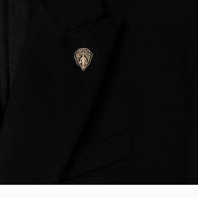 Double-breasted wool cashmere coat