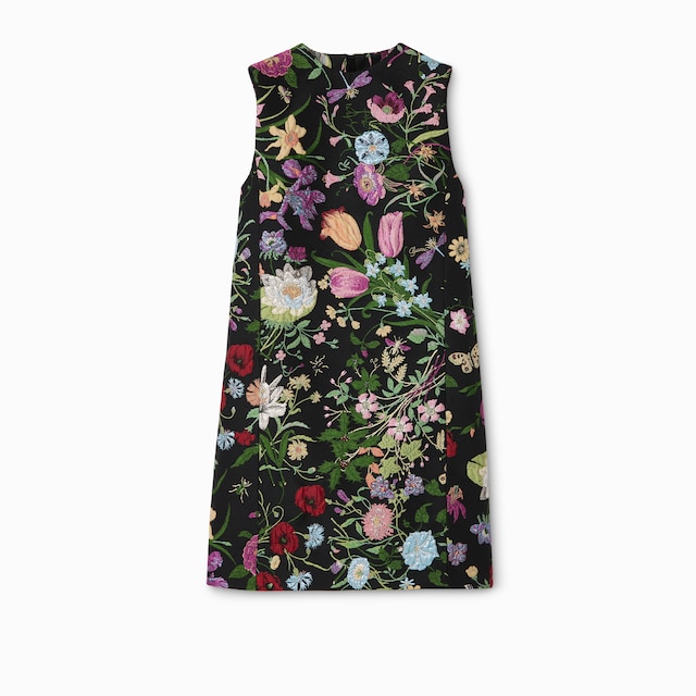 Abito in broccato di seta Gucci Flora