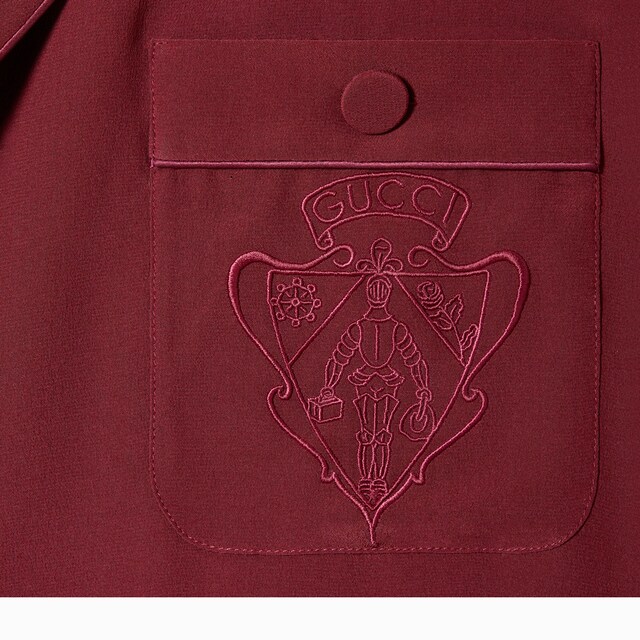 Silk crepe de chine shirt with embroidery