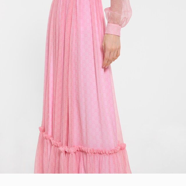 Printed silk chiffon long skirt - image 3