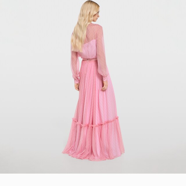 Printed silk chiffon long skirt - image 4